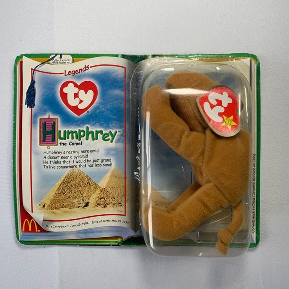 TY HUMPHREY THE CAMEL / STEG THE STEGOSAURUS MCDONALDS BEANIE TEENIE BABY - Picture 1 of 10